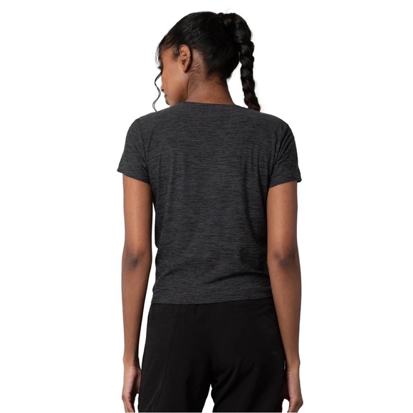 Activewear Cropped t-shirt short sleeves moss jersey fabric size small - Picture 5 of 7